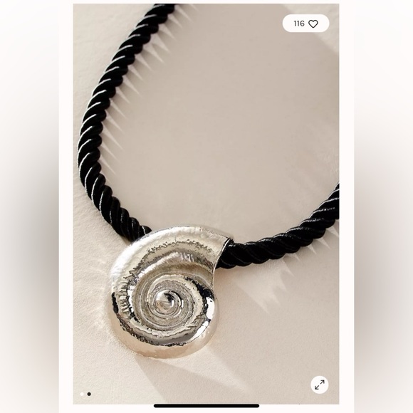 FREE PEOPLE /THRONES SPIRAL GOLD NAUTILUS SHELL ROPE NECKLACE- NWOT - Picture 6 of 10